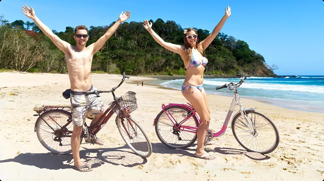 A bicycle on one of the flat sandy paths that circle Gili Air